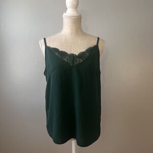 Lace Trim Cami With Deep-V Back Size M Sexy Intimates Tank